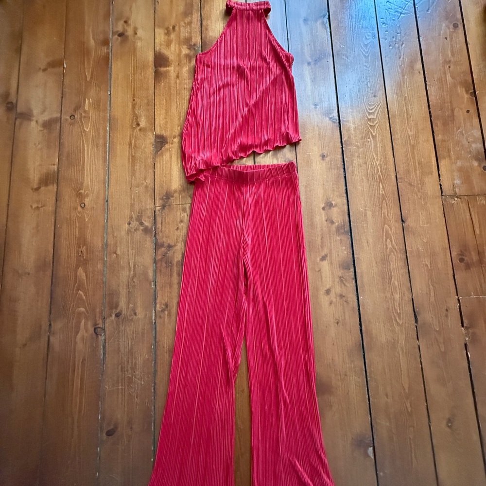 Elegant Red Women's two piece Jumpsuit